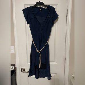 Navy belted dress